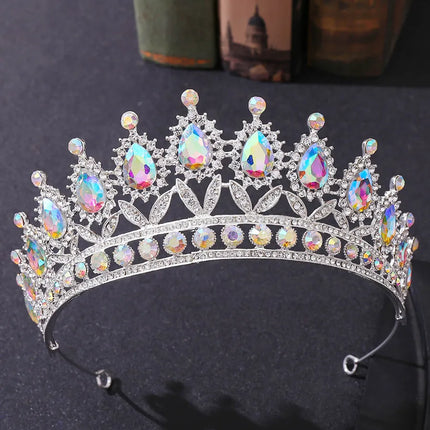 baroque style crown alloy inlay crystal rhinestones crown 1 piece