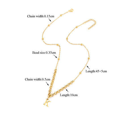 Wholesale Jewelry Casual Elegant Simple Style Letter 201 Stainless Steel 304 Stainless Steel round Pearl Chain ball chain Pendant Necklace