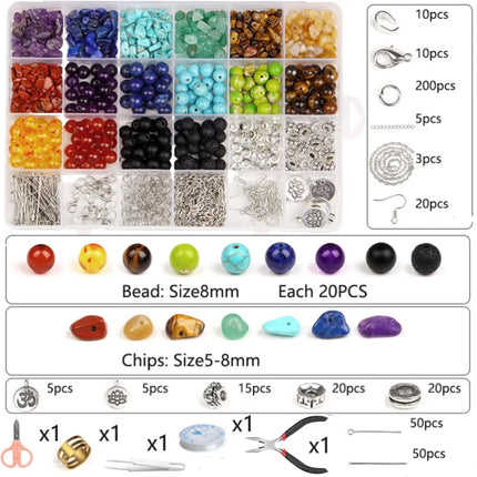 Amazon New Seven-Color Yoga Energy Bracelet Diy Ornament Beaded Box Crystal Irregular Gravel Accessories
