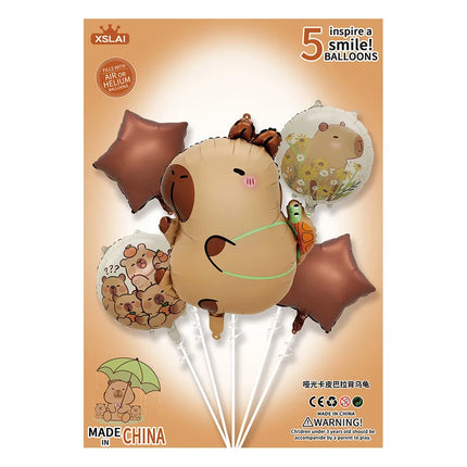 Cute Cartoon Capybara Aluminum Film Party Festival Balloons Party Supplies Balloons 1 Set