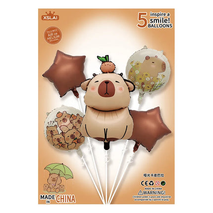 Cute Cartoon Capybara Aluminum Film Party Festival Balloons Party Supplies Balloons 1 Set