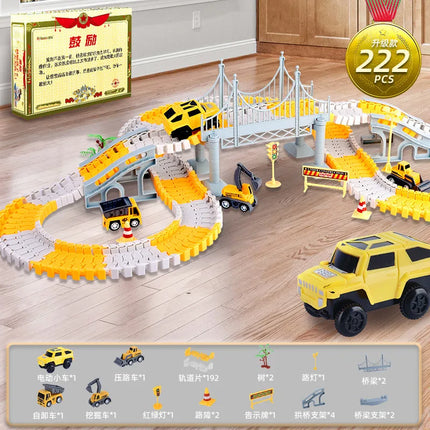 explosions children's educational toy car wholesale stall economic DIY electric rail car toy stall dealer