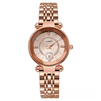 Xiaoxiang  fashion trend  niche light luxury waterproof Women's Watch Diamond Steel Belt single Calendar women's watch wholesale