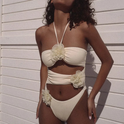 Simple Style Flower One Pieces Nylon One-pieces Swimwear