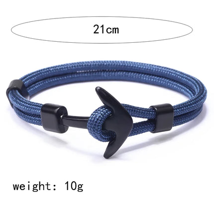 fashion rudder anchor alloy polyester patchwork alloy unisex bracelets