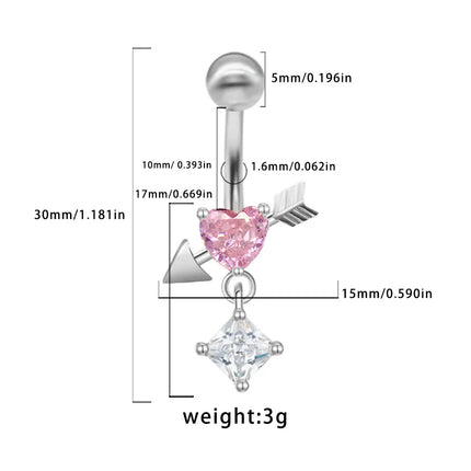1 Piece Belly Rings Simple Style Classic Style Star 316L Stainless Steel  Alloy Plating Inlay Resin Rhinestones Glass Gold Plated Silver Plated Belly Rings