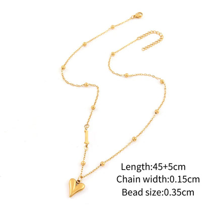 Wholesale Jewelry Elegant Simple Style Classic Style Letter Heart Shape 201 Stainless Steel 304 Stainless Steel ball chain Pendant Necklace