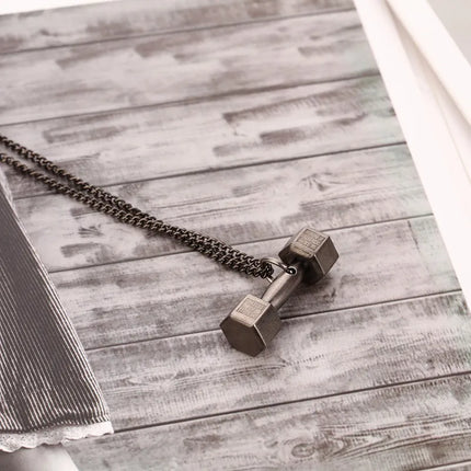 hip-hop dumbbell titanium steel necklace 1 piece