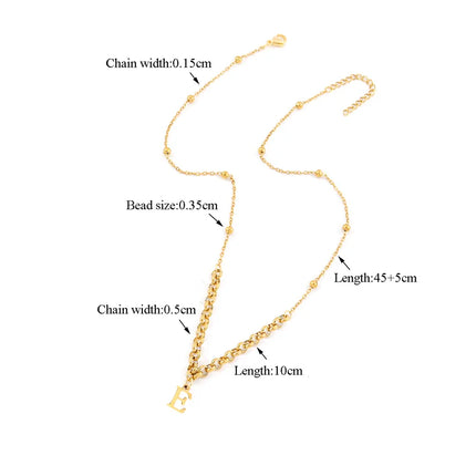 Wholesale Jewelry Casual Elegant Simple Style Letter 201 Stainless Steel 304 Stainless Steel round Pearl Chain ball chain Pendant Necklace