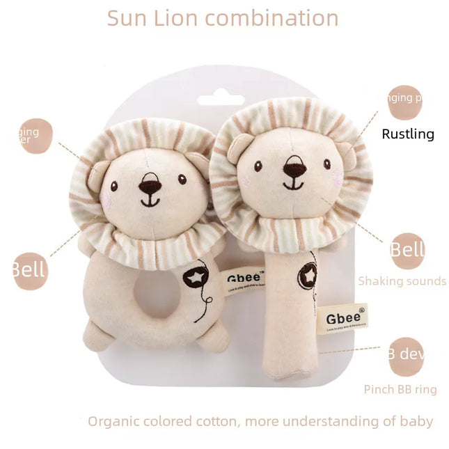 Gbee baby rattle plush toy early education animal round rattle doll baby soothing toy