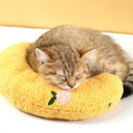 Pet Pillow Dog Cat Sleeping Moon Small Dog Plush Cushion Mat Pet Supplies Fluffy Bed Cat Nest Comfortable Sleep Surface