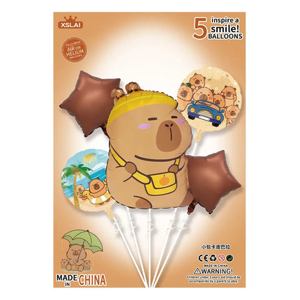 Cute Cartoon Capybara Aluminum Film Party Festival Balloons Party Supplies Balloons 1 Set