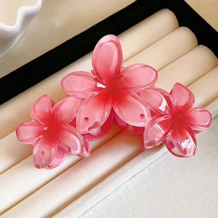 Fairy Style Tropical Sweet Women's Flower Plumeria Acrylic Hair Claws