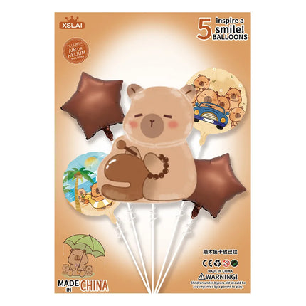 Cute Cartoon Capybara Aluminum Film Party Festival Balloons Party Supplies Balloons 1 Set