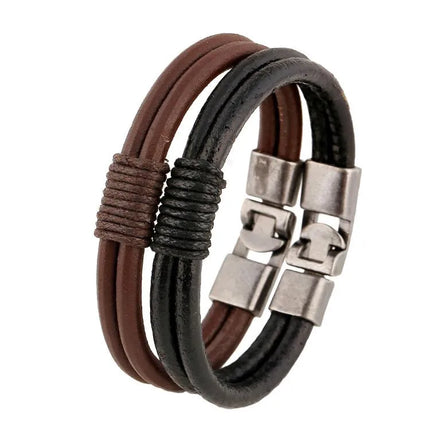 cowhide leather bracelet men's accessories leather woven handmade leather men