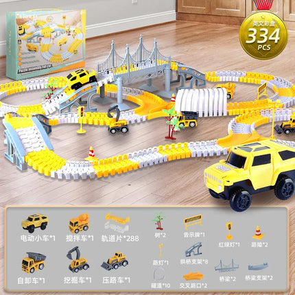 explosions children's educational toy car wholesale stall economic DIY electric rail car toy stall dealer