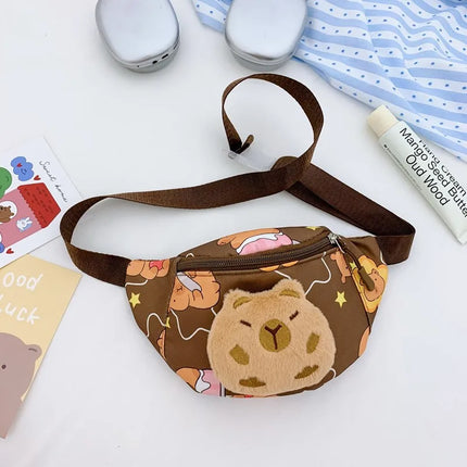 Children's Bags  New Cartoon Cute Doll Animal Print Baby Chest Bag Western Style Little Girl Lightweight Belt Bag