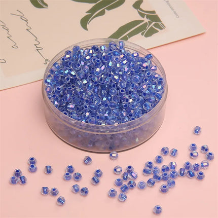 4mm Facet Rainbow Rhombus Crystal Beads Glass DIY Handmade Loose Beads Material Jewelry Accessories Ornament Making Kit
