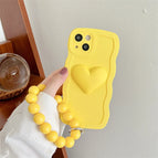 Big Wave-Lemon Yellow Heart-Ball bead chain / Apple 11pro