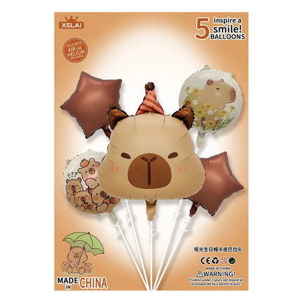 Cute Cartoon Capybara Aluminum Film Party Festival Balloons Party Supplies Balloons 1 Set