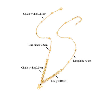 Wholesale Jewelry Casual Elegant Simple Style Letter 201 Stainless Steel 304 Stainless Steel round Pearl Chain ball chain Pendant Necklace