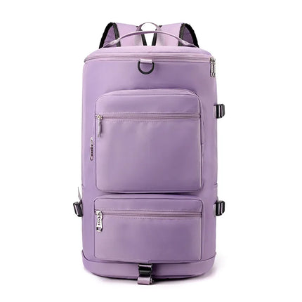Multi-purpose casual travel bag men's and women's large capacity wet and dry separation fitness bag shoulder short distance luggage bag printed LOGO