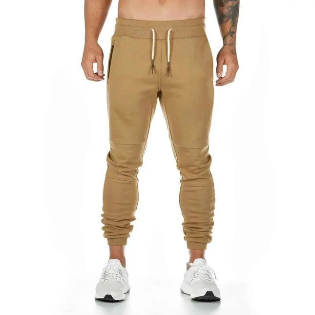 Plus size Jogger Pants Workout Gym sweat trouser Side Zipper Pockets Slim Fit trousers for men