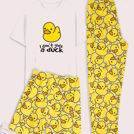 I Don’t Give a Duck" 3-Piece Pajama Set