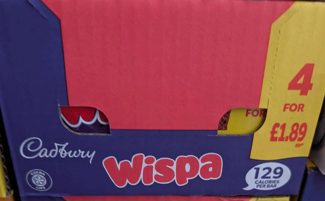 Cadbury Wispa 4-Bar Packs – Box of 11 (44 Bars Total)