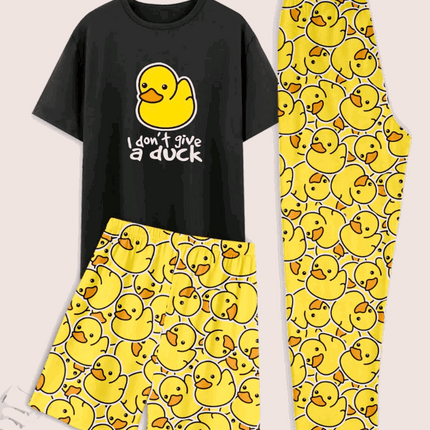 I Don’t Give a Duck" 3-Piece Pajama Set
