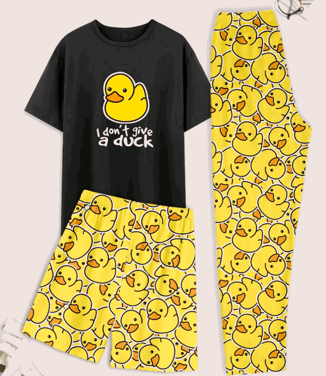 I Don’t Give a Duck" 3-Piece Pajama Set