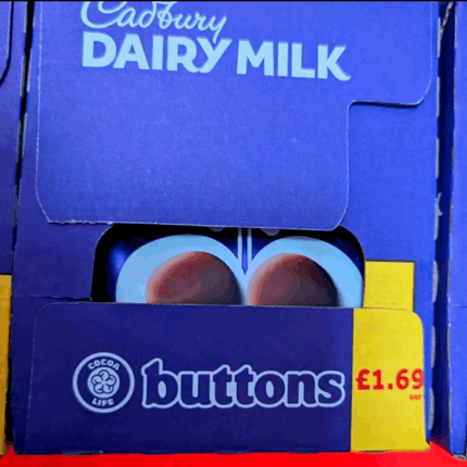 🍫 Cadbury Dairy Milk Buttons – Box of 10 Packs (119g Each)