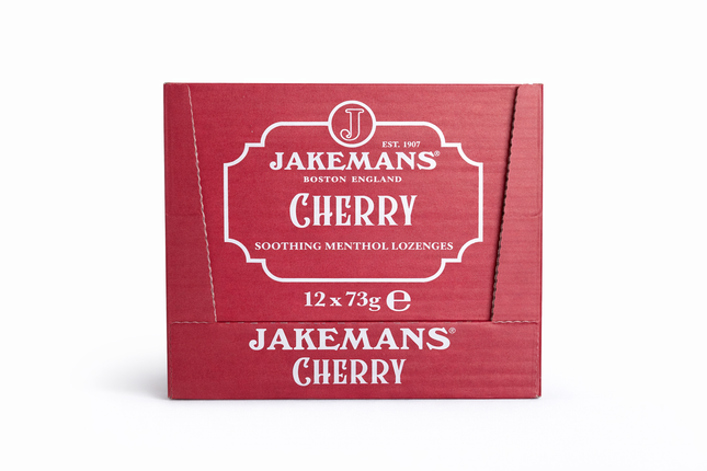 Cherry Menthol Lozenges – Box of 12 Bags (73g Each)