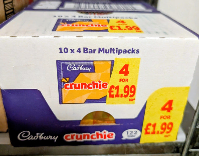 Cadbury Crunchie Chocolate Bars – Full Case (40 Bars)
