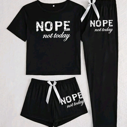 “Nope, Not Today” Pyjama Set – Comfy Slogan Loungewear