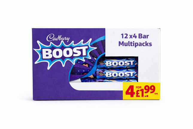 Cadbury Boost Chocolate Bars Multipack – 12 x 4 Bar Packs (48 Bars Total)