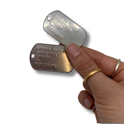 'Sabretooth' Victor Creed Dog Tag Set Inspired Stainless Steel Cosplay Gift UK Stock