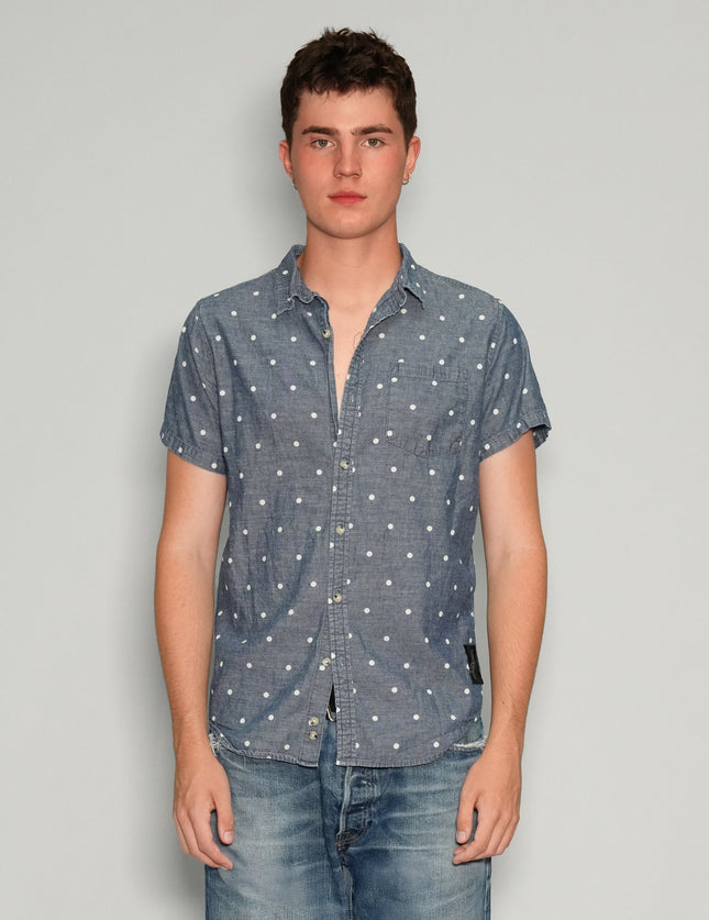 Party Back Polka-Dot Short Sleeve Shirt