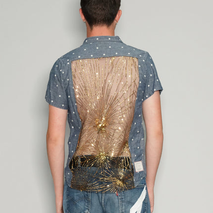 Party Back Polka-Dot Short Sleeve Shirt