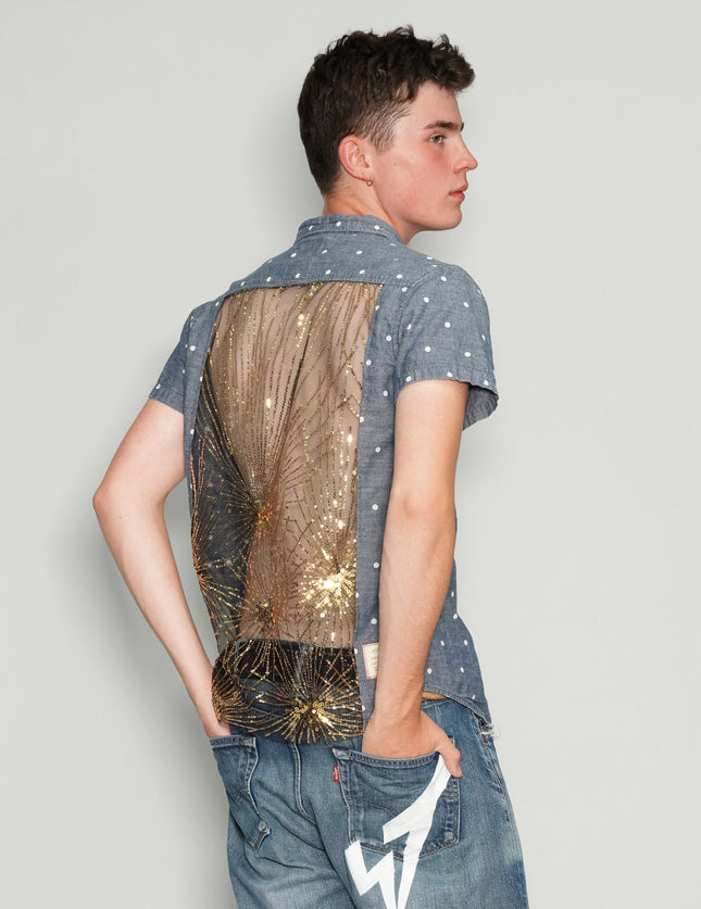 Party Back Polka-Dot Short Sleeve Shirt