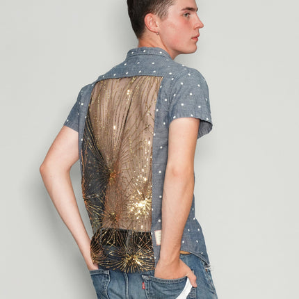 Party Back Polka-Dot Short Sleeve Shirt