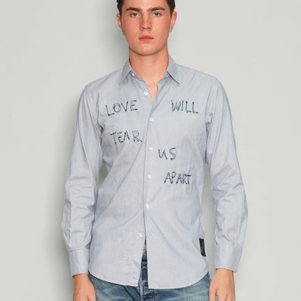 'Love Will Tear Us Apart' Light Blue Shirt
