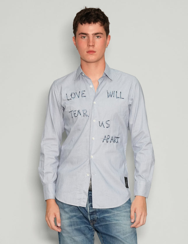 'Love Will Tear Us Apart' Light Blue Shirt
