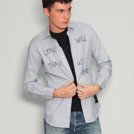 'Love Will Tear Us Apart' Light Blue Shirt