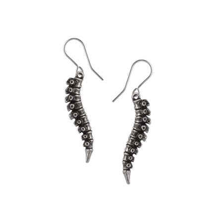 Spine Earrings Pewter Gothic Anatomical Jewellery