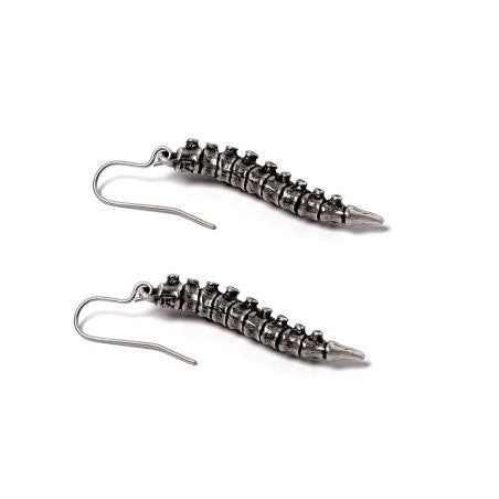 Spine Earrings Pewter Gothic Anatomical Jewellery