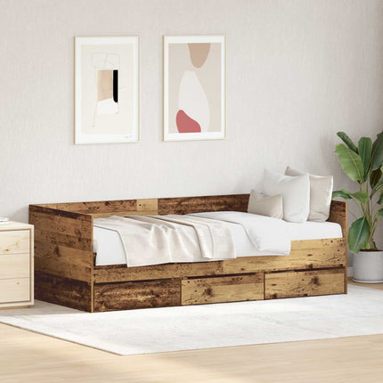 Modern Wooden Single Size 2-in-1 Daybed Sofa Bed With 3 Storage Drawers