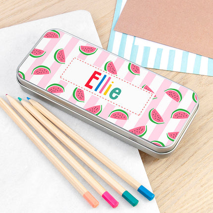 Personalised Personalised Melon Pattern Pencil Case Tin