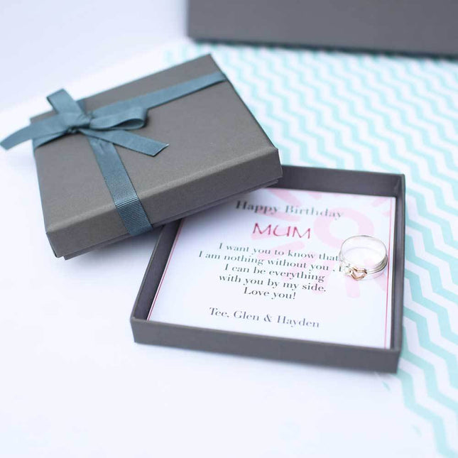 Twin Hearts Spinning Ring - Stirling Silver