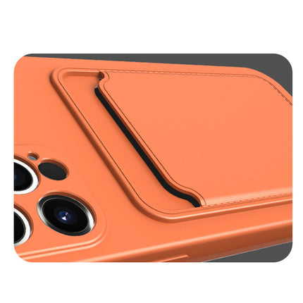 Liquid Silicone Black Case With Card Slot - For iPhone 12